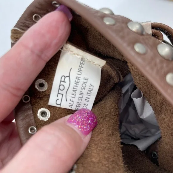 Hector Riccione Made in Italy Leather Studded Buckle Western Boots Brown Size 7 - Picture 7 of 9